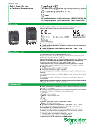 ComPact NSX - Use in explosive atmospheres (ATEX)