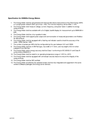 Acti9 iEM205x Specification Sheet