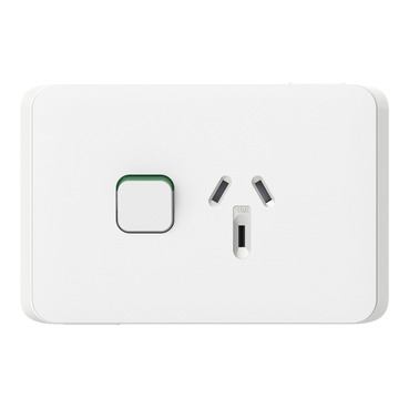 Iconic, Skin Socket Switch, Horizontal Single, 10A, 250V
