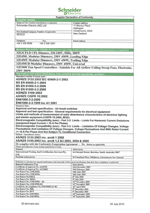 30 Series C-Classic, Supplier Declaration of Conformity