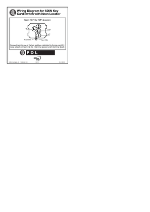 500 Series wiring instructions for key card switch 526N/626N