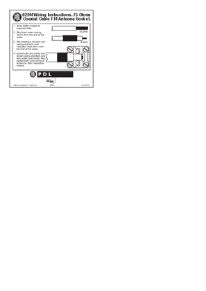 600 Series wiring instructions for 629M FM Antenna socket