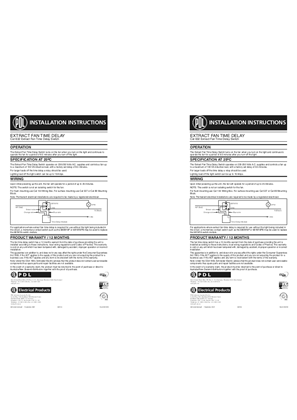 600 Series installation instructions extract fan time delay swtich 632
