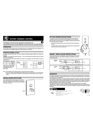 600 Series installation and operating instructions for 620M dimmer control module and 620 dimmer control switch