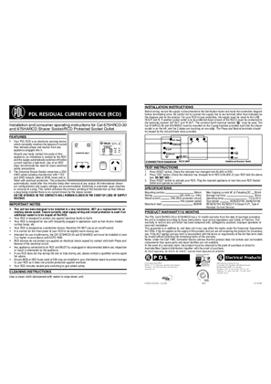 600 Series installation and operating instructions for  RCD protected shaver socket outlet