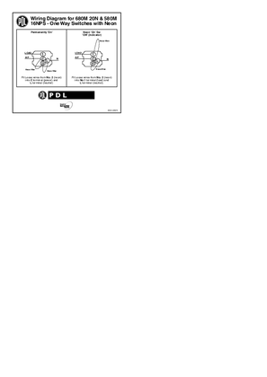 600 Series wiring diagram 680M, 580M one way switches with neon