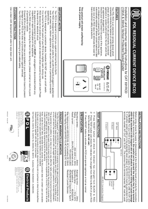 600 Series installation and operating instructions for  RCD protected single socket outlet