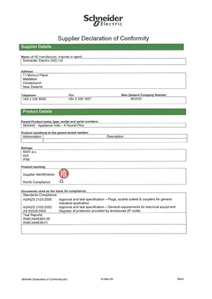 56 Series, 56AI440, Declaration of Conformity