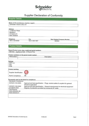 56 Series, 56AI532, Declaration of Conformity