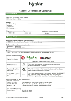 56 Series, 56CSC310, Supplier Declaration of Conformity