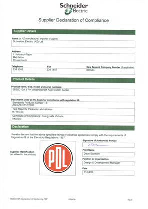 56 Series, 56SO310A, Declaration of Conformity