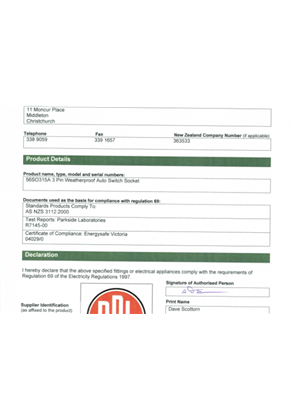 56 Series, 56SO315A, Declaration of Conformity