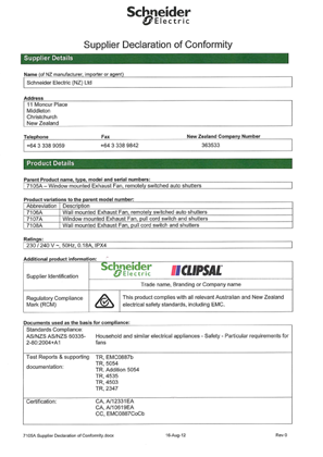 7105A Supplier Declaration of Conformity