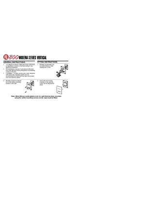 Modena 800 Series and Strato 800 Series installation instructions for vertically mounted products