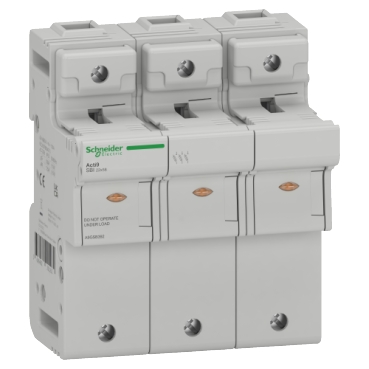 "ACTI9 SBI Olvadóbiztosítós szakaszoló, 3P, 22x58mm, 660V-80A, 500V-100A" A9GSB392