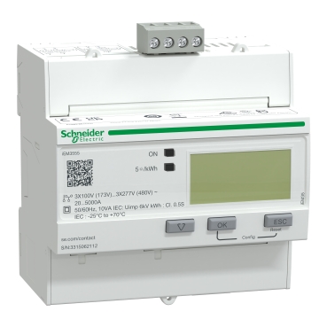 Acti9, IEM3555 Energy Meter, Modbus - 1 DI - 1 DO - Multi-tariff - Rogowski Coil