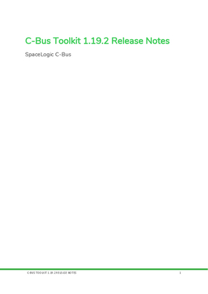 C-Bus Toolkit Software and Release Notes V1.19.2