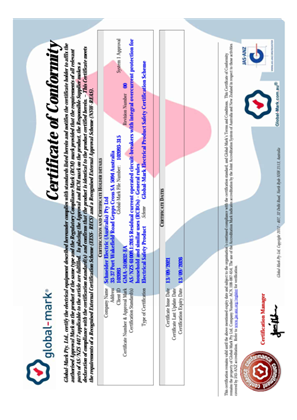 RCM Certificate of Conformity (Approval)