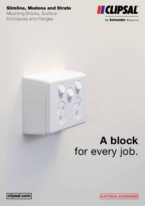 A block for every job. Slimline, Modena and Strato Mounting Blocks, Surface Enclosures and Flanges, 26456