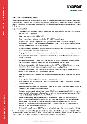Technical Specifications - Switches - Saturn 4000 Series