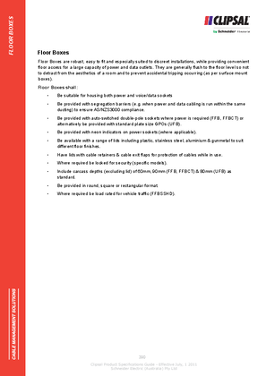 Technical Specifications - Floor Boxes