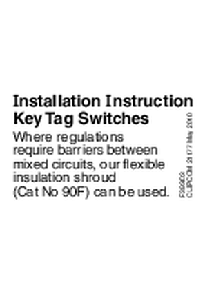 Installation Instructions - F393/03 - 90F Key Tag Switches, 21177