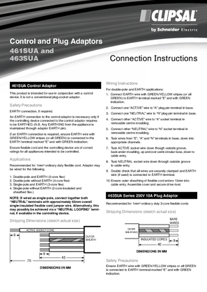 Installation Instructions - F1812/02 - 461SUA and 463SUA Control and Plug Adaptors, 21179
