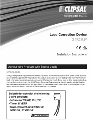 Installation Instructions - F1827/04 - 31CAP Load Correction Device, 25731
