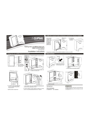 Installation Instructions - 230DRANS Painting, Door Lock, Meter Panel Lock, Cable Tie Off and Padlock