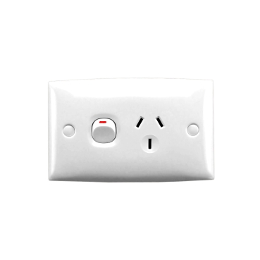 Standard Series, Single Switch Socket Outlet, 250V, 10A, Standard Size, 2 Pole