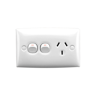 Standard Series, Single Switch Socket Outlet, 250V, 10A, Standard Size, Removable Extra Switch