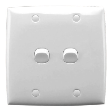 Standard Series, Flush Switch, 2 Gang, 250VAC, 10A, Large Format, Vertical