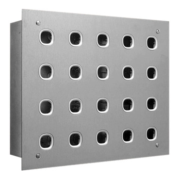 Metal Plate Series, Switch Plate, 20 Gang, Stainless Steel, 4 Rows Of 5