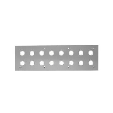Metal Plate Series, Switch Plate, 16 Gang, Stainless Steel, 2 Rows Of 8