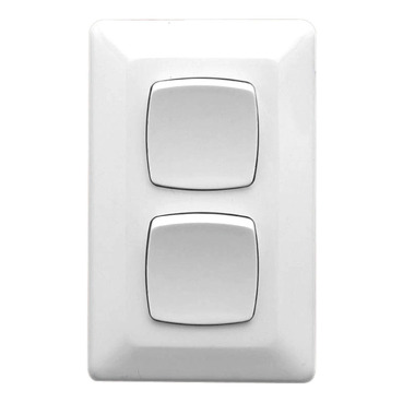 Prestige Series, Flush Switch, 2 Gang, 230/240V, 10A, Standard, Vertical