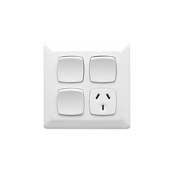 Prestige Series, Single Switch Socket Outlet, 250V, 10A, Vertical, Large Format Size
