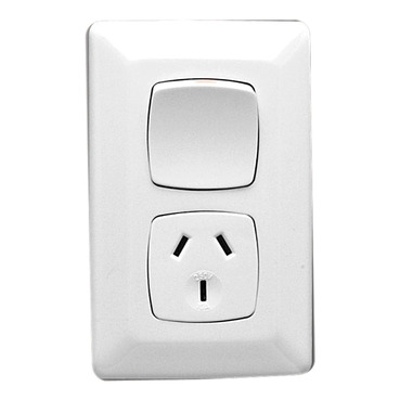 Prestige Series, Single Switch Socket Outlet, 250V, 10A, Vertical, Standard Size