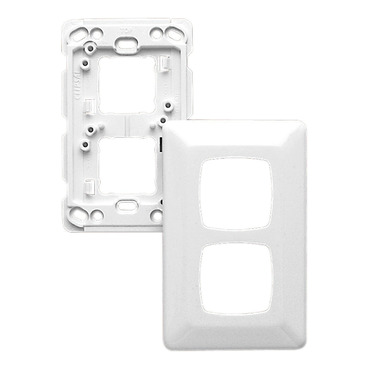 Prestige Series, Switch Grid Plate And Cover, 2 Gang, Standard Size, With 4 X 31J Screws