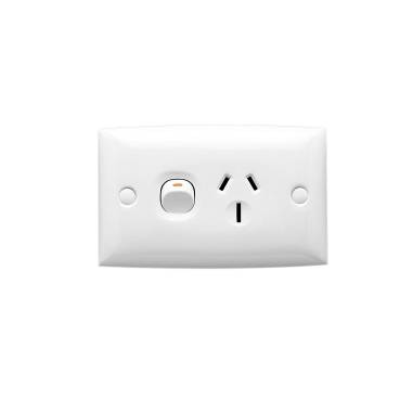 Standard Series, Single Switch Socket Outlet, 250V, 15A, Standard Size, 1 Pole