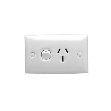 Standard Series, Single Switch Socket Outlet, 250V, 15A, Standard Size, 2 Pole
