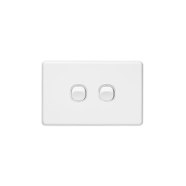 Classic C2000 Series, Flush Switch, 2 Gang, 250VAC, 10A, Standard, Horizontal