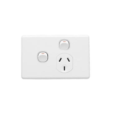 Classic C2000 Series, Switch Socket Outlet, Single, 250V, 10A, Removable Extra Switch