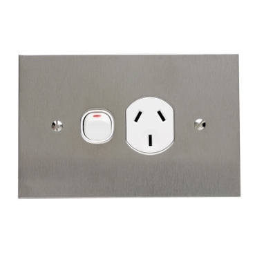 Metal Plate Series, Single Switch Socket Outlet, 250V, 10V, BSL Style