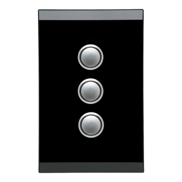 Saturn Series, Push-button Switch LED, 3 Gang, 250V, 16AX/20A