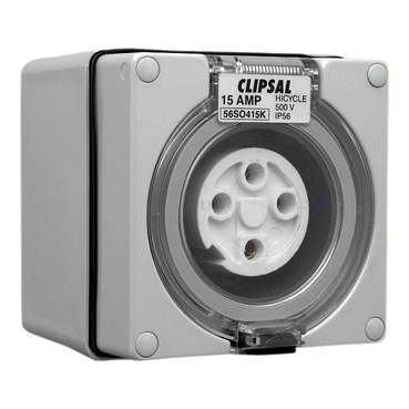 Clipsal - 56 Series, Surface Socket, IP66, 16A - Unique Key Configuration