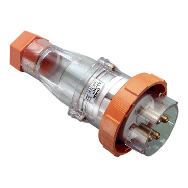 66 Series, Heavy Duty Straight Plug, IP66, 500V 63A - 4 Round Pins