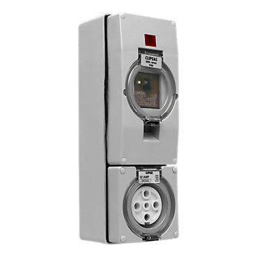 Clipsal - 56 Series, RCD Protected Switched Socket Outlet, 500V 32A 5 Round PIN IP66, 3 Pole, 30mA