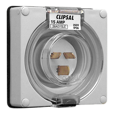 Clipsal - 56 Series, Socket Appliance Inlet, Ip56 3 PIN Less Enclosure