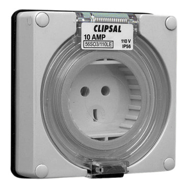 Clipsal - 56 Series, Socket Outlet, Surface 3 PIN 110V Less Enclosure
