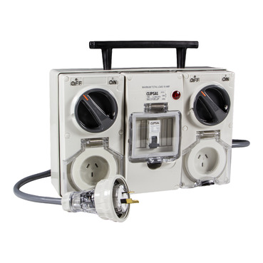 Clipsal - 56 Series, RCBO Protected Switched Socket Outlet, 250V, 10A, 3 Flat PIN, IP56, 30mA